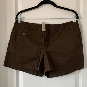 NWT LOFT Brown 100% Cotton 3.5” Inseam Shorts Size 10P